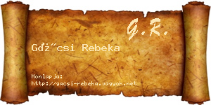 Gácsi Rebeka névjegykártya
